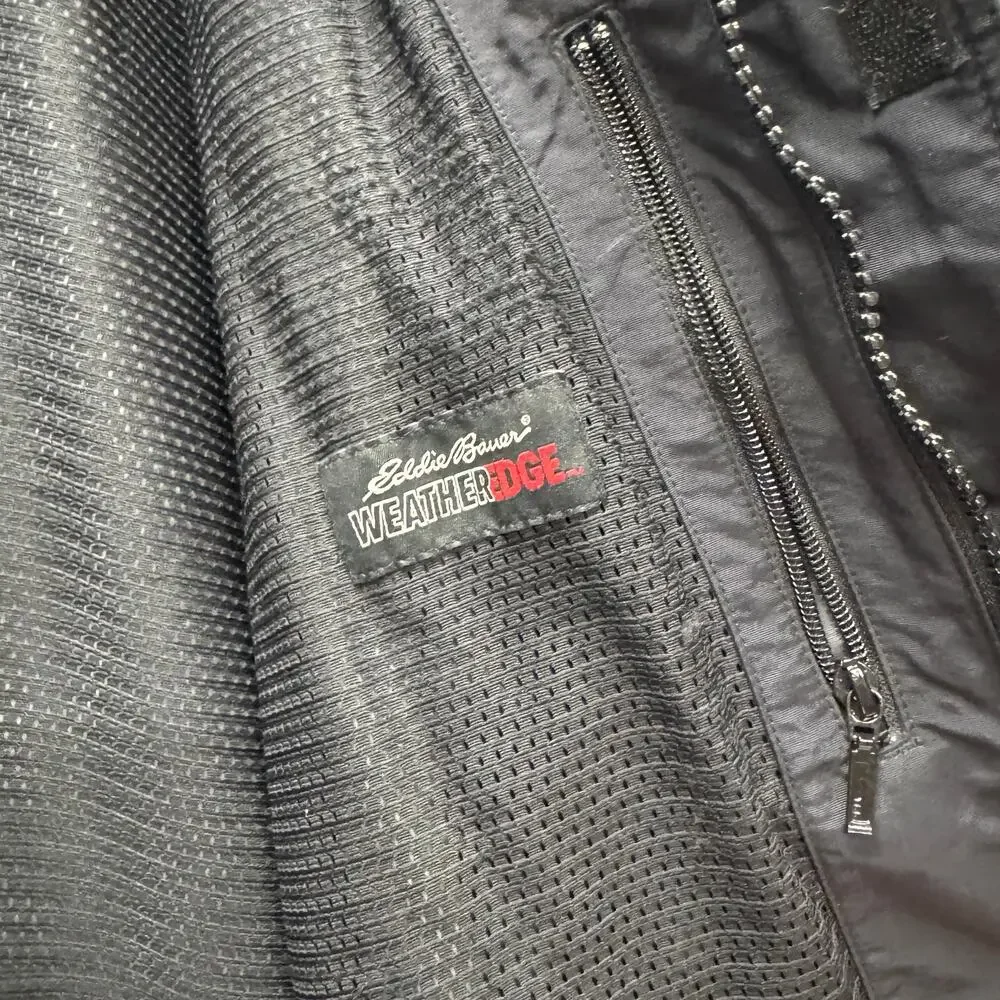 Eddie Bauer WeatherEdge Jacket Mens XLT Gray Full Zip Nylon Outdoor + Pockets‎
